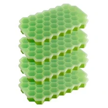 1/2/4件37格硅胶蜂窝冰格带盖冰块模具自制家用制冰盒速冻易脱模冰膜 - 彩色 - 查看 10