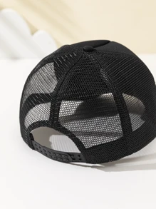 1 件女式 HH 字母印花网眼棒球帽，透气户外运动度假露营钓鱼卡车司机帽，时尚百搭可调节礼物，节日礼物 - A - 查看 3