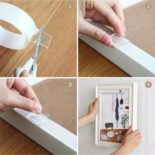 1pc Double Sided Adhesive Tape, Heavy Duty Transparent Washable Ultra-Strong Two Sided Mounting Tape, Strips For Decoration