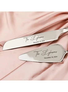 1/2pcs Piece Custom Iron Handle Wedding Cake Cutting Set, Personalized Stainless Steel Cake Knife, Custom Bread Knife, Dessert Cutting Service Set, Wedding Gifts, Anniversary, Birthday, Party, Commemorative Gifts