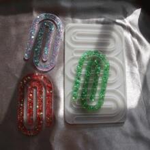 Molde de silicona para hacer marcapáginas de clips de papel con gotas de pegamento/Molde de espejo de marcapáginas de clips de papel para colada de resina, kit de manualidades DIY
