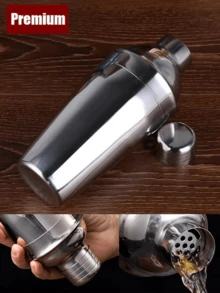 Juego de coctelera y mezclador de acero inoxidable para barman, herramienta de bebidas,Coctelera de acero inoxidable, herramientas para barman, Kit de mezclador de bebidas,Kit de coctelera de 5 uds.,3 uds.,8 uds.,13 uds., - Plateado - Ver 8