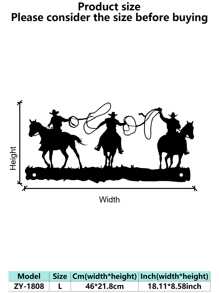 Western Cowboy Metal Wall Art - Modern Minimalist Decor, Rust-Proof & Durable, Perfect For Bedroom, Living Room, Bathroom, Kitchen - Black, Western Home Decor