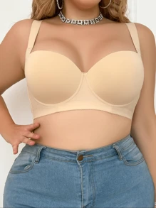 2 pachete de lenjerie de corp pentru femei, multicolore, fără cusături, de mărime mare, sutien neted și simplu cu adunare