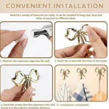 1/3 Stücke Metall Haken, exquisiter und kleiner Schmetterling Haken für Dekoration, kreativer Mantelhaken, goldener Wandhaken, niedliches Schmetterling Design ist bei Frauen beliebt, Halloween Dekoration, Feiertags Dekoration Haken, verwendet für leichten Luxus Wandbehang Retro Schleifen Haken Wohnzimmer Dekoration Eingang Tür Schlafzimmer Mantelhaken, Halloween/Weihnachts/Geburtstags Geschenk