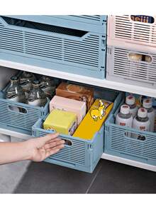 1PC Modern Stackable Plastic Storage Baskets, Foldable Organizer Boxes For Snacks, Fridge & Desktop, Home & Office Organization - Multicolor - View 7