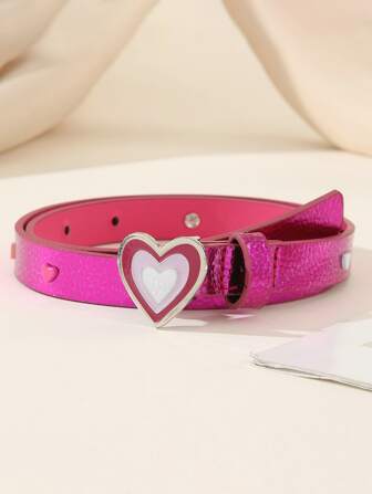 1 pièce Ceinture décontractée légère à boucle en forme de cœur pour enfants, convient pour la vie quotidienne et les cadeaux
