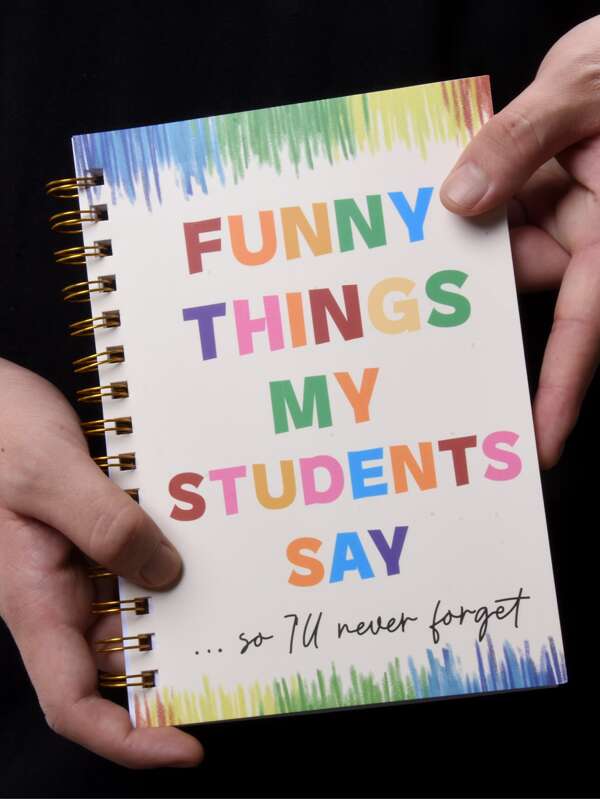 1 Piece A5 Spiral Notebook For Teachers - 50 Pages, University Spread, English Language, "Funny Things My Students Say" Diary, Perfect For Office And School Supplies, Teacher Appreciation Gifts, Graduation Gifts, School Supplies, Back To School