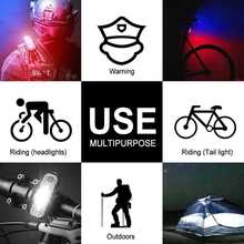 NetHong Bicycle Light Settings LED Front And Rear Lights USB Road Bike Stands Out UK - Black - View 8