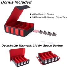 3000+ MTG 卡牌盒卡片收纳盒，带 24 个彩色分隔标签，可收藏卡片，带观察窗，适用于《风云会》