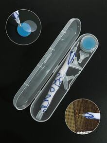 8pcs Diamond Painting Tools Set With Storage Box, Includes Resin Pen, Suitable For Diamond Painting DIY Dotting, Blue & White Color