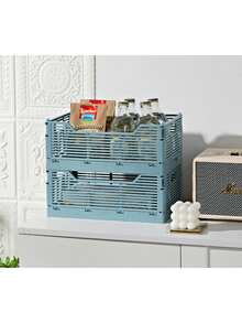 1PC Modern Stackable Plastic Storage Baskets, Foldable Organizer Boxes For Snacks, Fridge & Desktop, Home & Office Organization - Multicolor - View 9