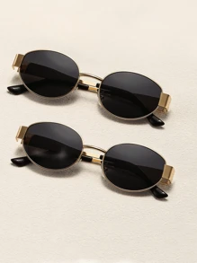 4 pièces / 3 pièces / 2 pièces / 1 pièce Lunettes de mode ovales en métal de style rétro européen et américain, lunettes en forme de diamant, lunettes semi-circulaires, style rétro populaire et polyvalent, convenant aux hommes et aux femmes, pour les vacances, les loisirs, les accessoires de plage, l'utilisation quotidienne et les activités de plein air pour les vacances d'été à la plage, les sorties, les voyages