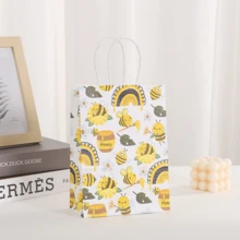 24 Pcs Honey Bee Gift Bags Summer Bee Paper Gift Bags With Handle Bee Themed Party Favor Bags Bee Candy Goodie Bag For Birthday Party Supplies - Multicolor - View 8