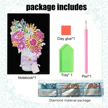 1pc Adult DIY Diamond Painting Kit Notebook, Asymmetrical-Shaped Diamond, Shimmering Bouquet Pattern, Suitable For Adult Beginners Diamond Art Crafting Kit, Ideal Gift