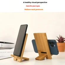 1pc Modern Minimalist Wooden Phone Stand - Multi-Functional Solid Wood Tablet Dock, Home Office Desk Holder, Lazy Charging Stand, Bedroom Living Room Study Decor, Compatible With All Smartphones & Tablets
