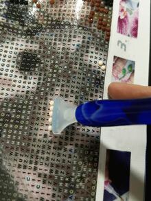 8pcs Diamond Painting Tools Set With Storage Box, Includes Resin Pen, Suitable For Diamond Painting DIY Dotting, Blue & White Color