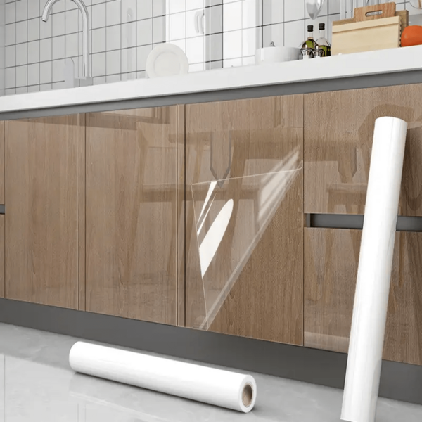 1 Roll Of Glossy Contact -Adhesive Sticky Window Privacy Film Wallpaper, Transparent Detachable PVC Wallpaper, Wall Stickers, Suitable For Kitchen Accessories, Bedroom, Living Room, Countertop Furniture Decoration Wallpaper, Home Decoration Window Film, Peeling Wall Panels