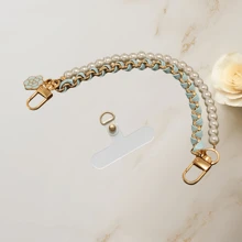 1 Set Fashion Pearl Extension Chain, Sakura & Camellia Flower Phone Lanyard, Water Cup Lanyard, Handbag Strap Chain