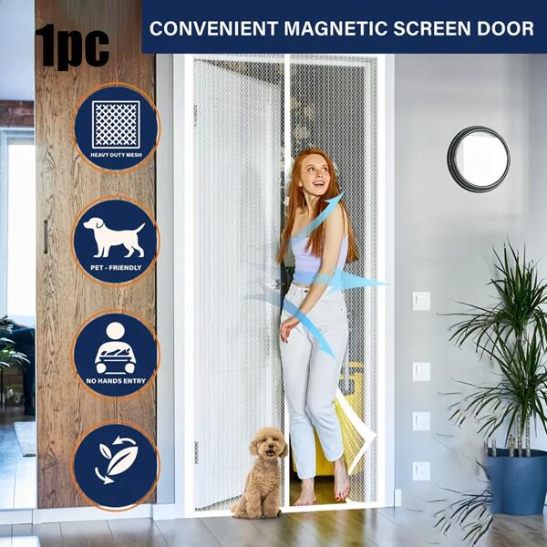 Sommer Mückenschutz Gaze Tür, automatisch schließender magnetischer Vorhang, Lochfreie Installation Mücken- und Insektenschutz-Türvorhang, geeignet für verschiedene Anlässe wie Außentüren