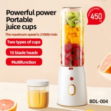 SOKANY 1 pieza Exprimidor portátil, Licuadora multifunción, Licuadora mini recargable por USB, Vaso para jugo fresco, Exprimidor portátil inalámbrico con tapa de botella deportiva, Licuadora personal para batidos y cócteles, Mezclador de frutas para el hogar, Perfecto para la cocina, el hogar, los viajes, esencial para hacer bebidas en verano - Blanco - Ver 9