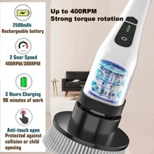 Electric Spin Scrubber, Cordless Motorized Cleaning Brush And Seven Interchangeable Brush Heads, Handheld Power Shower Scrubber Cordless, Suitable For Wall, Floor, Tile, Bathtub, Kitchen, Bathroom