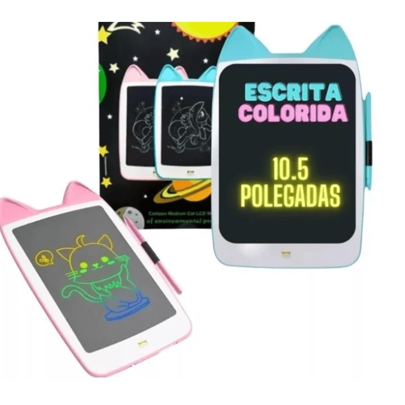 Lousa Mágica Gatinho e Ursinho 10.5/9 Polegadas com Caneta Mágica LCD Digital -QIU