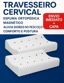 Kit 2 Cervical Pillows Magnetic Orthopedic Pillow Soft Foam Premium Latex - 白色 - 查看 1