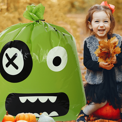 2 piezas de bolsas para hojas de Halloween de 24 * 30 pulgadas con boca plana, bolsa de almacenamiento con patrón de fantasma, bolsa de decoración de ambiente divertido, bolsa de basura de hojas caídas, bolsa de almacenamiento de hojas de Halloween para exteriores