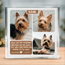 定制狗狗纪念礼物，照片拼贴亚克力块，个性化狗狗慰问礼物，宠物离世纪念礼物。添加您的个人照片和真挚留言，珍藏并记录您最珍贵的时刻。赠予一份真正特别的礼物，值得永久珍藏。