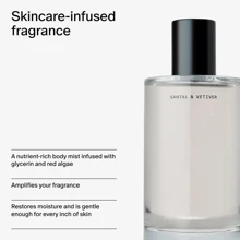 Bruma corporal de piedra de sal, sándalo y vetiver | Perfume unisex en aerosol para cabello y cuerpo | 100 ml (3.4 oz líq.) Fragancia duradera
