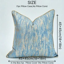 1 Stück Blau Verlauf Kissenbezug, in Jacquard-Webverfahren hergestellter Kissenbezug, geeignet für 45x45cm (18x18in) und 50x50cm (20x20in) Kissen. Ideal für Wohnzimmer Sofas und andere Umgebungen. Nur Kissenbezug (ohne Füllung)