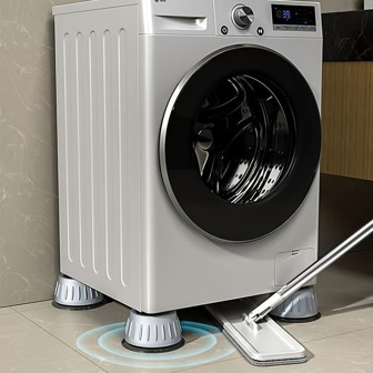 Set van 4 anti-vibratiematten voor wasmachines - antislip, schokabsorberend en geluiddempend voor wasmachine en droger, steunmatten voor wasmachine en droger, beschermmatten voor wasmachine en droger