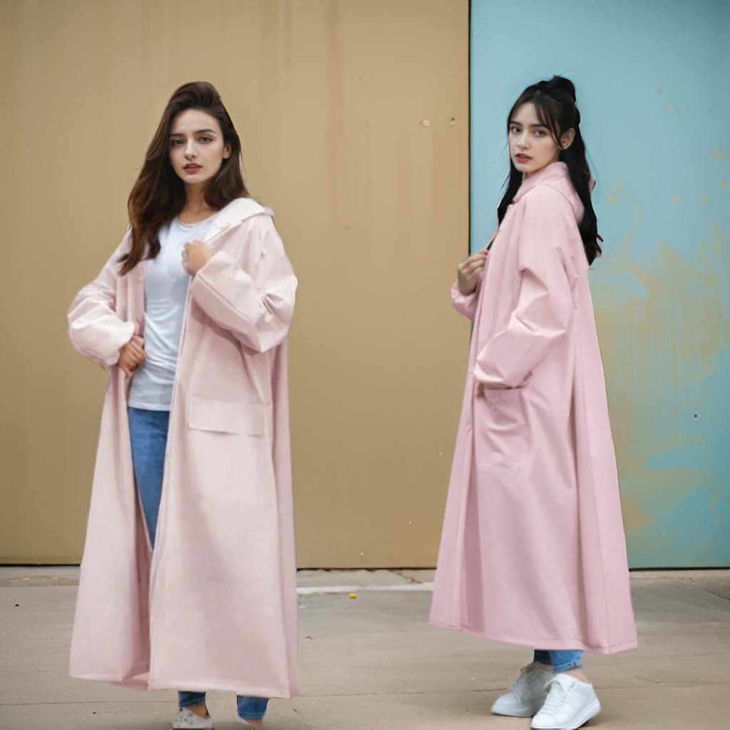 Abrigo de lluvia de alta calidad, abrigo de lluvia de moda, abrigo de lluvia grueso, impermeable y a prueba de viento, chaqueta de lluvia, capa de lluvia multifuncional para mujer para actividades al aire libre, ciclismo, viajes, escalada