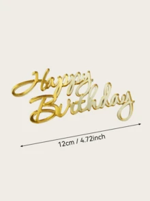 1个“生日快乐”PMMA蛋糕装饰插牌，现代字母设计，适用于生日派对、圣诞节、生日蛋糕礼品塔，可用于生日派对装饰、圣诞节、蛋糕装饰、蛋糕插牌、烘焙用品、厨房必备品、烘焙装饰、烘焙用品、蛋糕用品、节日礼物、节日礼品、装饰品 - Style L - 查看 4