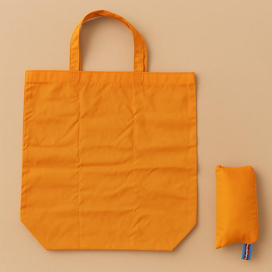 Made In Turkey - Foldable Shopper Bag – 40x40 Cm | Reusable Grocery Tote | 100% Polyester | Available In Green, Red, Orange, Gray, Blue - Orange - View 1
