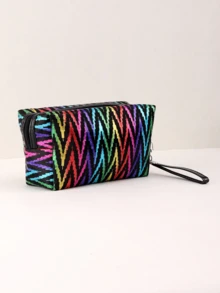 1/2 件防水铅笔盒，便携式铅笔盒，方便携带，化妆包，洗漱包学校用品创意礼物感恩节，圣诞节，生日万圣节装饰返校文具收纳袋 - 彩色 - 查看 10