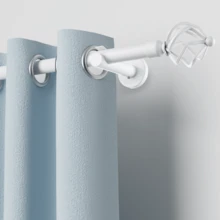 IsEasy Curtain Rod 25mm Curtain Rod 1 Track 2 Tracks Stainless Steel Metal 80-280cm - White-1-läufig - View 3