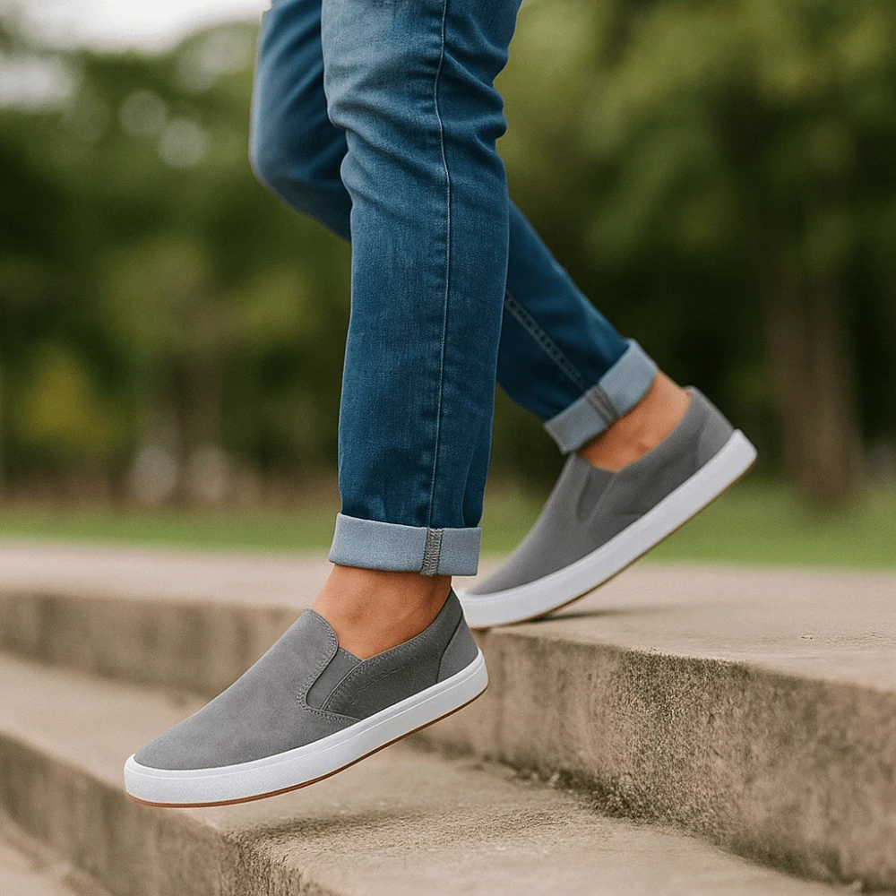 Polo Ocean Men's Slip On Sneakers – Casual Style And Comfort - Xám - Xem 1