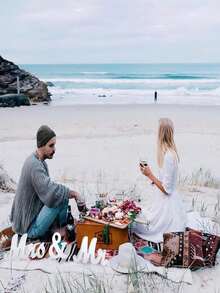 1 Bộ chữ trang trí bằng gỗ, "MR&MRS", dùng để bàn, làm logo, bảng trang trí, trang trí tiệc cưới, trang trí nhà cửa, phụ kiện chụp ảnh cưới, bảng trang trí bàn cưới, phụ kiện cưới ngoài trời. - trắng - Xem 3