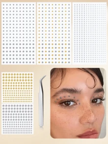 7 件不锈钢 Cz 女士鼻夹，假鼻环，假鼻环，假唇贴，假鼻钉，眉毛耳钉，Y2K 化妆，男女皆宜 - Face Gems-B - 查看 2