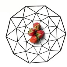 Black Wire Fruit Bowl Tabletop Fruit Basket Round Steel Bowl Centerpiece - 黑5 - 查看 6