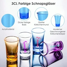 Verres à vin personnalisés, verres à shot en plastique personnalisés, verres à shot personnalisés pour 18e/21e anniversaire, fêtes d'anniversaire, convient pour les bars, les clubs, les restaurants, logos de marque personnalisés, boissons alcoolisées et boissons d'été et d'hiver - multicolore - Voir 7