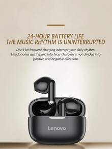 Lenovo 联想EA110无线耳机，蓝牙5.4，智能触控，超长续航，兼容安卓和iOS系统，中文包装及说明书 - 黑色 - 查看 6