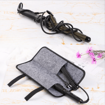 1pc Curling Iron Storage Bag Electric Clip Protective Cover, Curling Iron Anti-Ironing Storage Bag Makeup Artist Hairdressing Tool Anti-Ironing Portable Bag Curling Iron Thermal Insulation Bag Electric Splint Curling Iron Perming Device Anti-Ironing Storage Bag