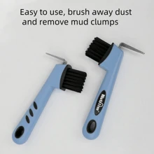 1 pieza Recogedor y cepillo versátil para cascos de caballo, limpia fácilmente la suciedad de los cascos del caballo