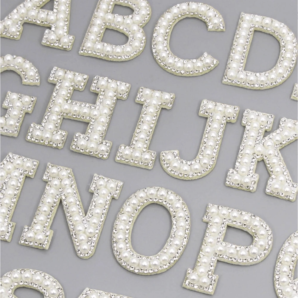 26 English Letters Pearl Terrazzo Patch Clothes A-Z Letters Pearl Terrazzo Patch Sewn/Glued Patch DIY Name 26 English Letters Faux Pearl Terrazzo Patch Clothes A-Z Letters Pearl Terrazzo Patch Sewn/Glued Patch DIY Name