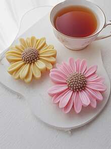 1/3 Stücke Gänseblumen Silikon Form 3D Blume Fondant Schokolade Kuchen Cupcake Topper Dekoration Form Einzigartige Kerzen Silikonform zum Selbermachen für Seife, Wachs, Epoxidharz, Beton, Modelliermasse