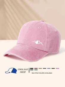 Washede Baseballkappe mit Berg- und Baumdesign, geeignet für Outdoor-Sport, Camping, Wandern, Reisen, modisch, minimalistisch, lässig, vielseitig, für den täglichen Gebrauch, Roadtrip