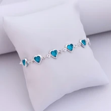 Heart Bracelet With Zirconia Stones Plated In 925 Silver - 淺藍色 - 查看 1